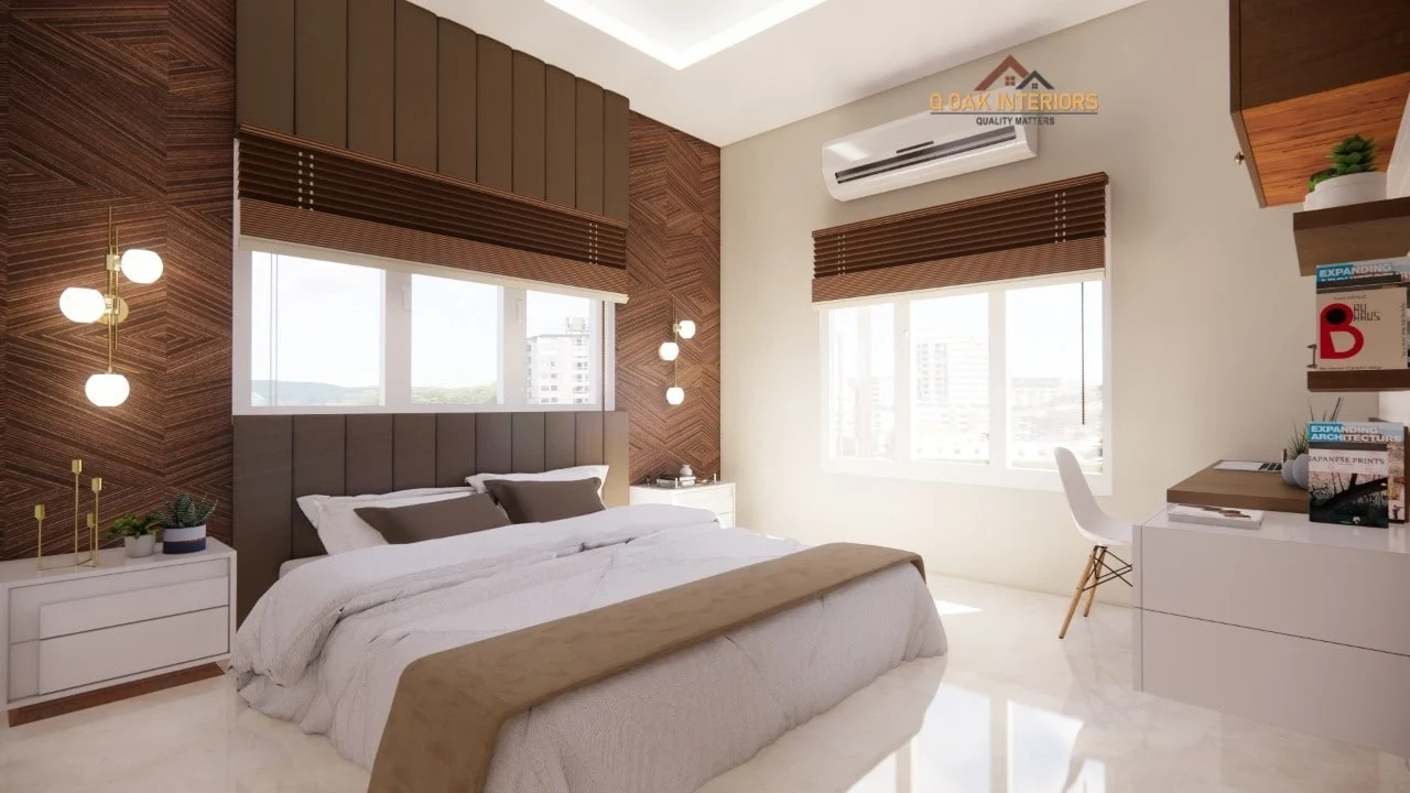 Simple Bedroom Interior Design In Bangalore - QOakInteriors