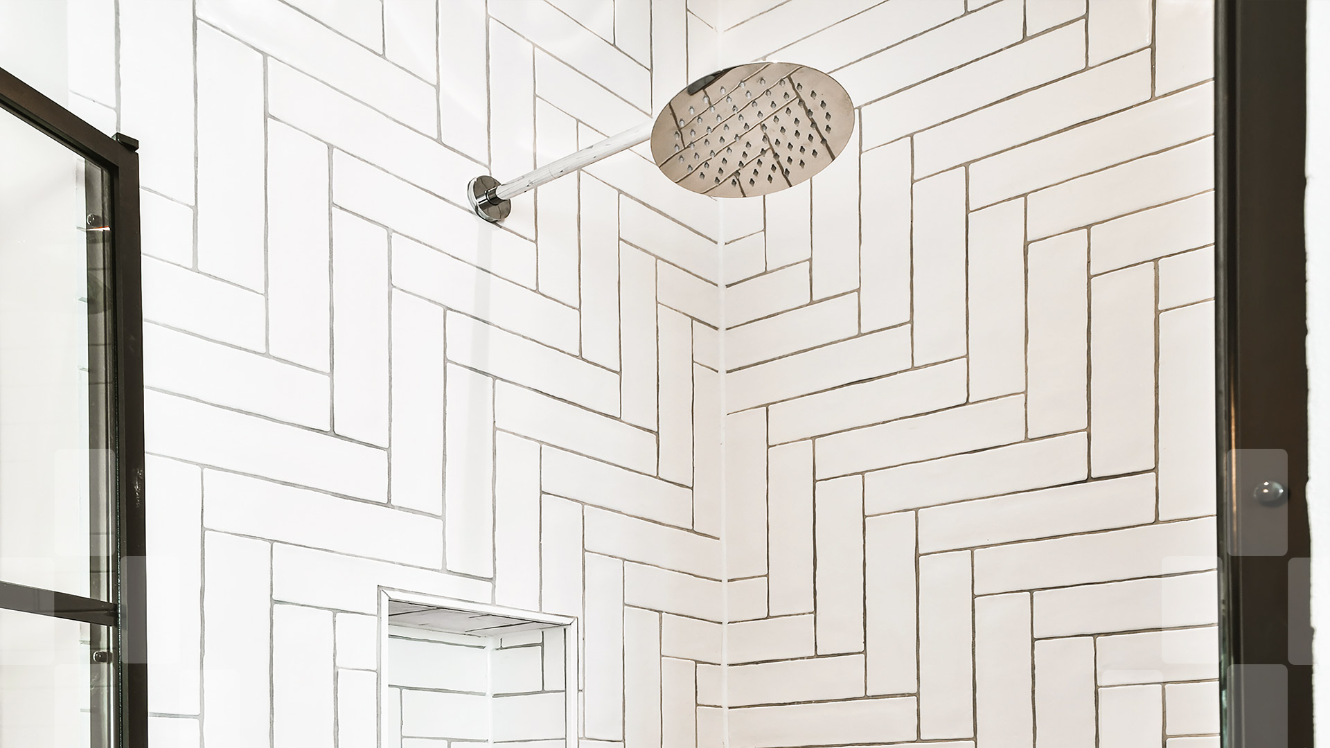 Bathroom with Crosshatch Shower Tile