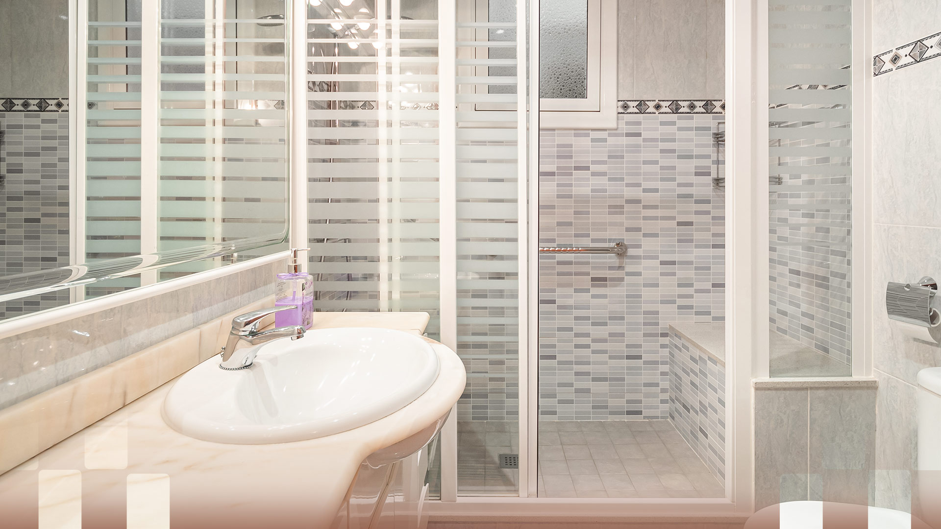 Small Bathroom with Glass partitions