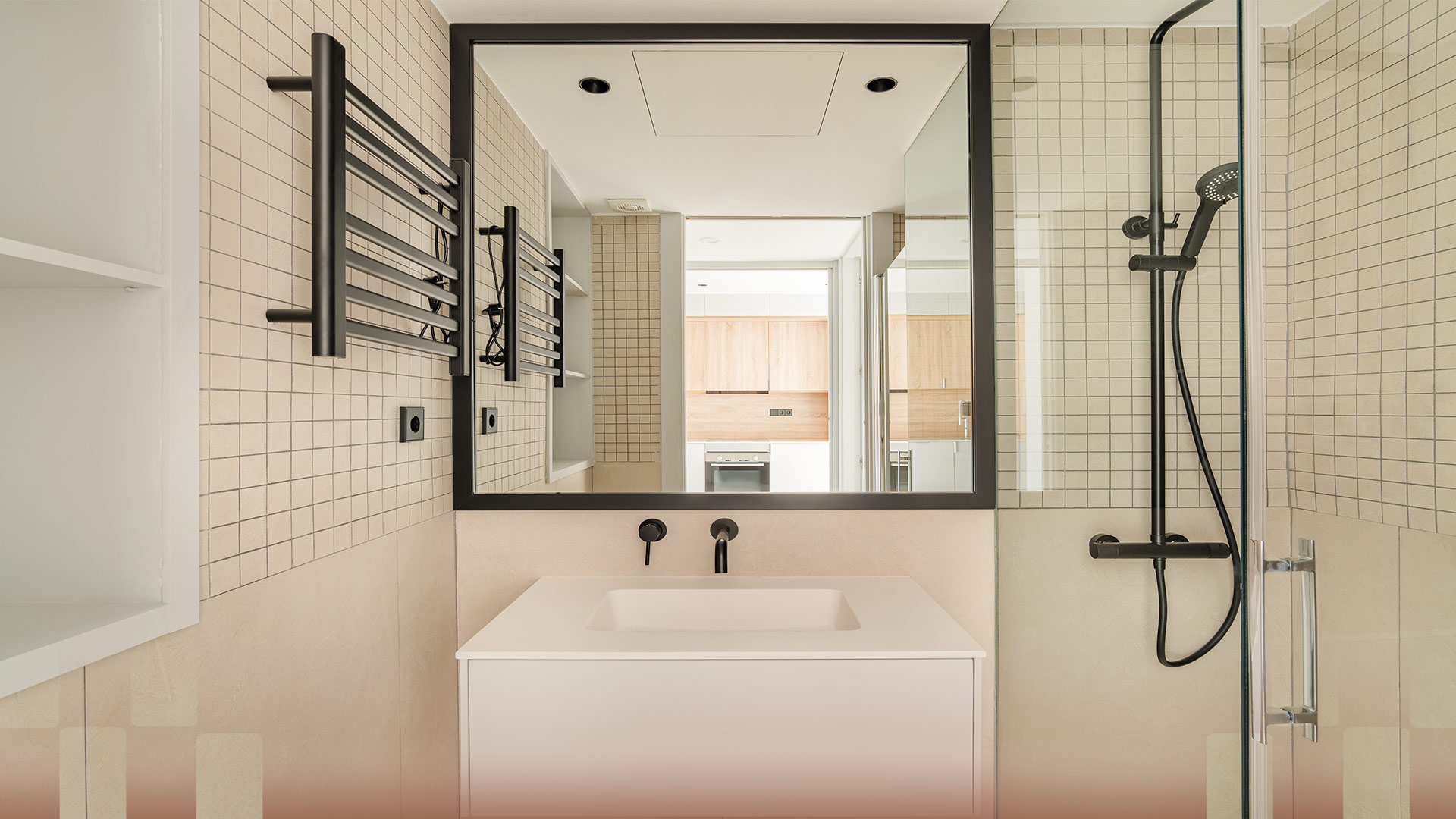 Small Bathroom with a Large Mirror