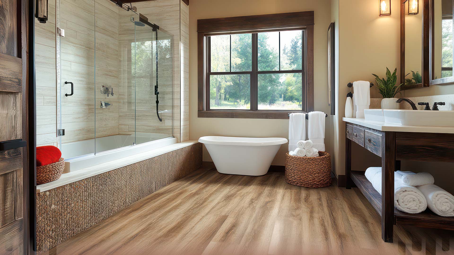 bathroom with Vinyl Tiles