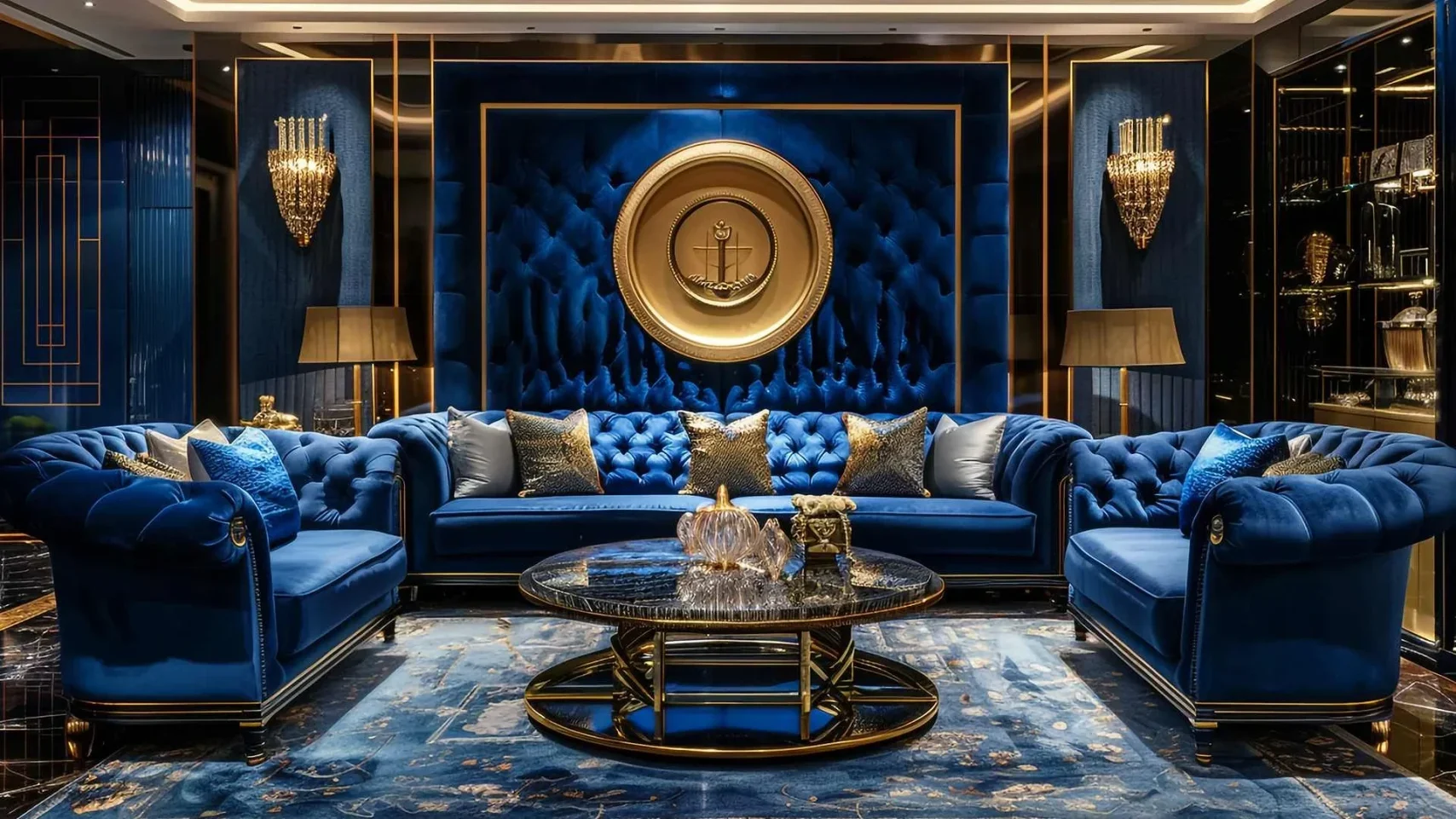 Gold + Navy Blue colour combination