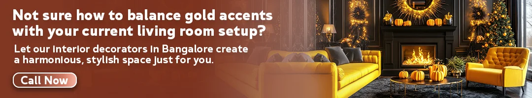 Not sure how to balance gold accents with your current living room setup?